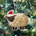 Embroidered sheep - hanging decoration